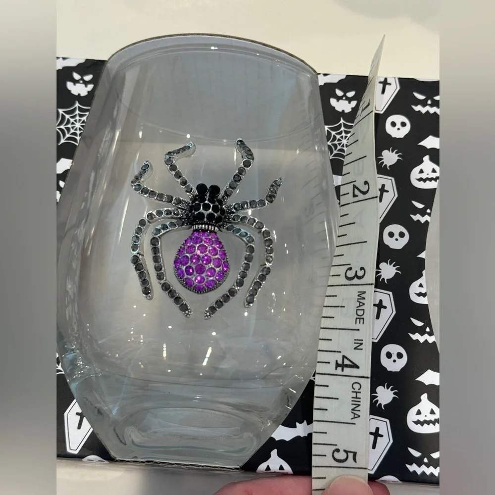 Crystal Spider Stemless wine glasses